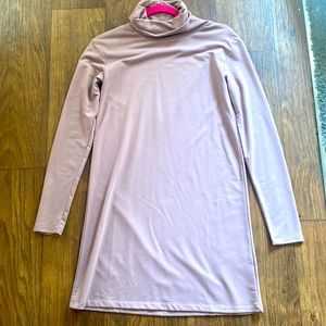 Mauve long sleeve turtle neck dress